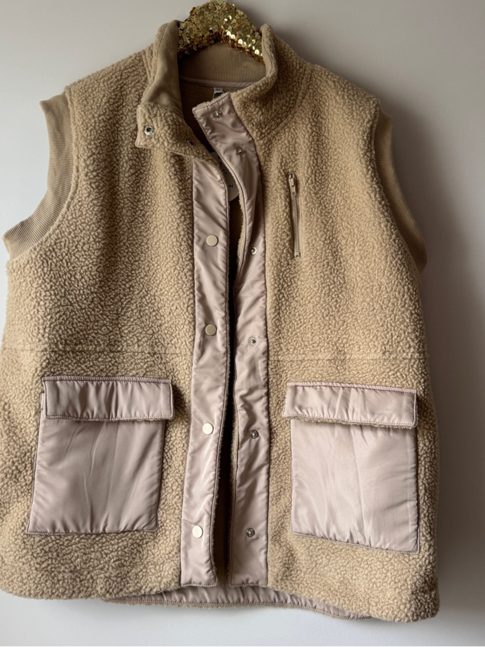 Cozy Beige Sherpa Vest